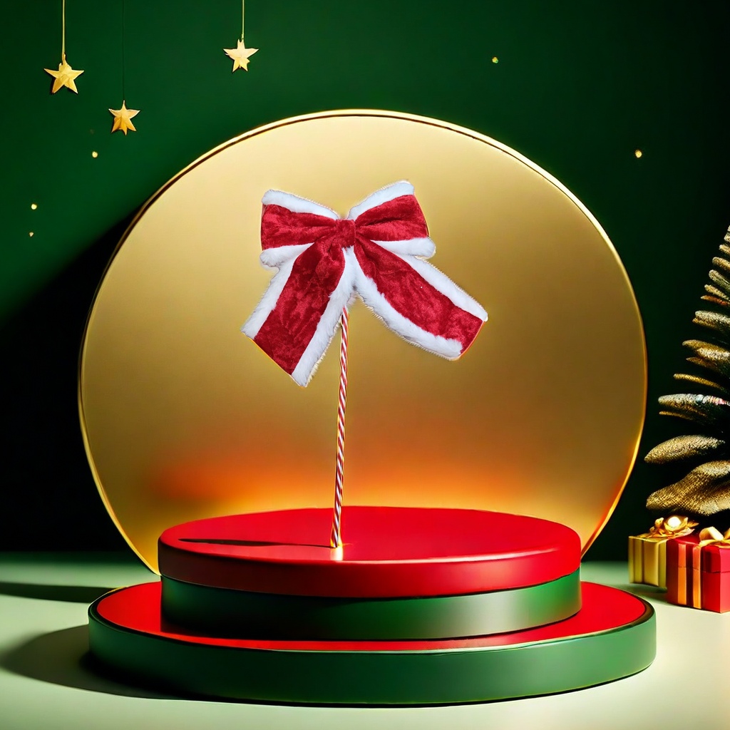 Red plush bow Christmas decoration Application Scenario