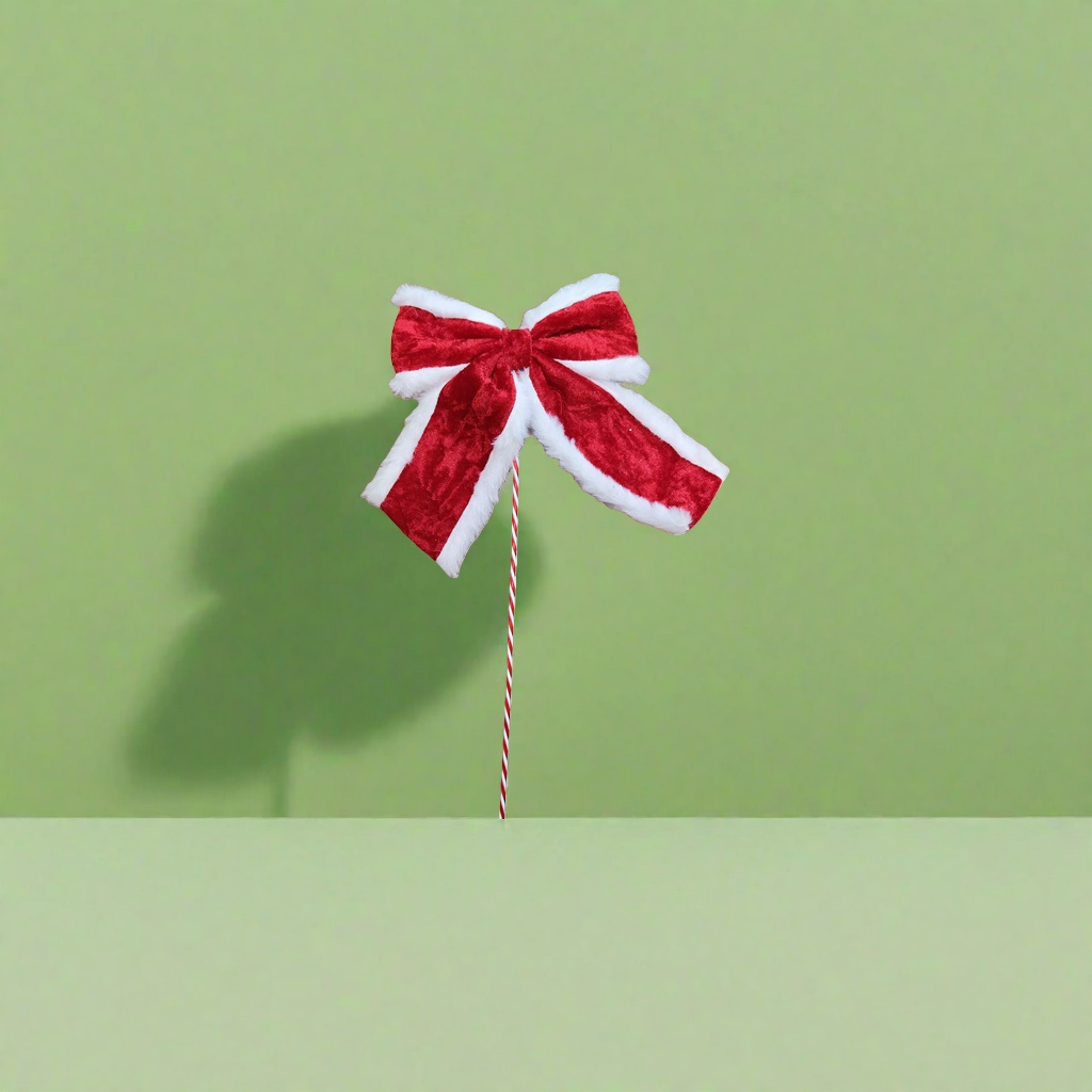 Red plush bow Christmas decoration details Picture