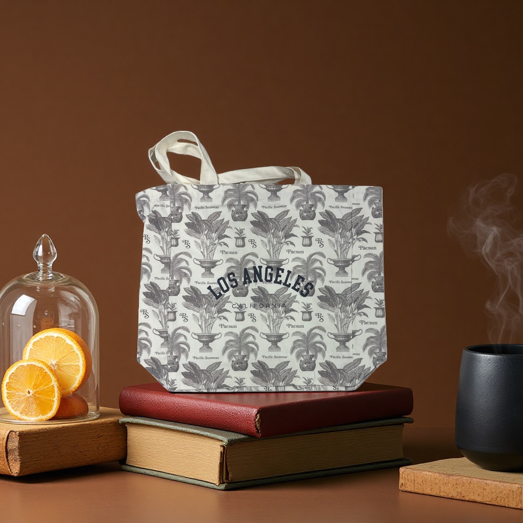 Patterned printed canvas bag, large-capacity eco-friendly shopping bag, foldable lightweight handbag Specification image