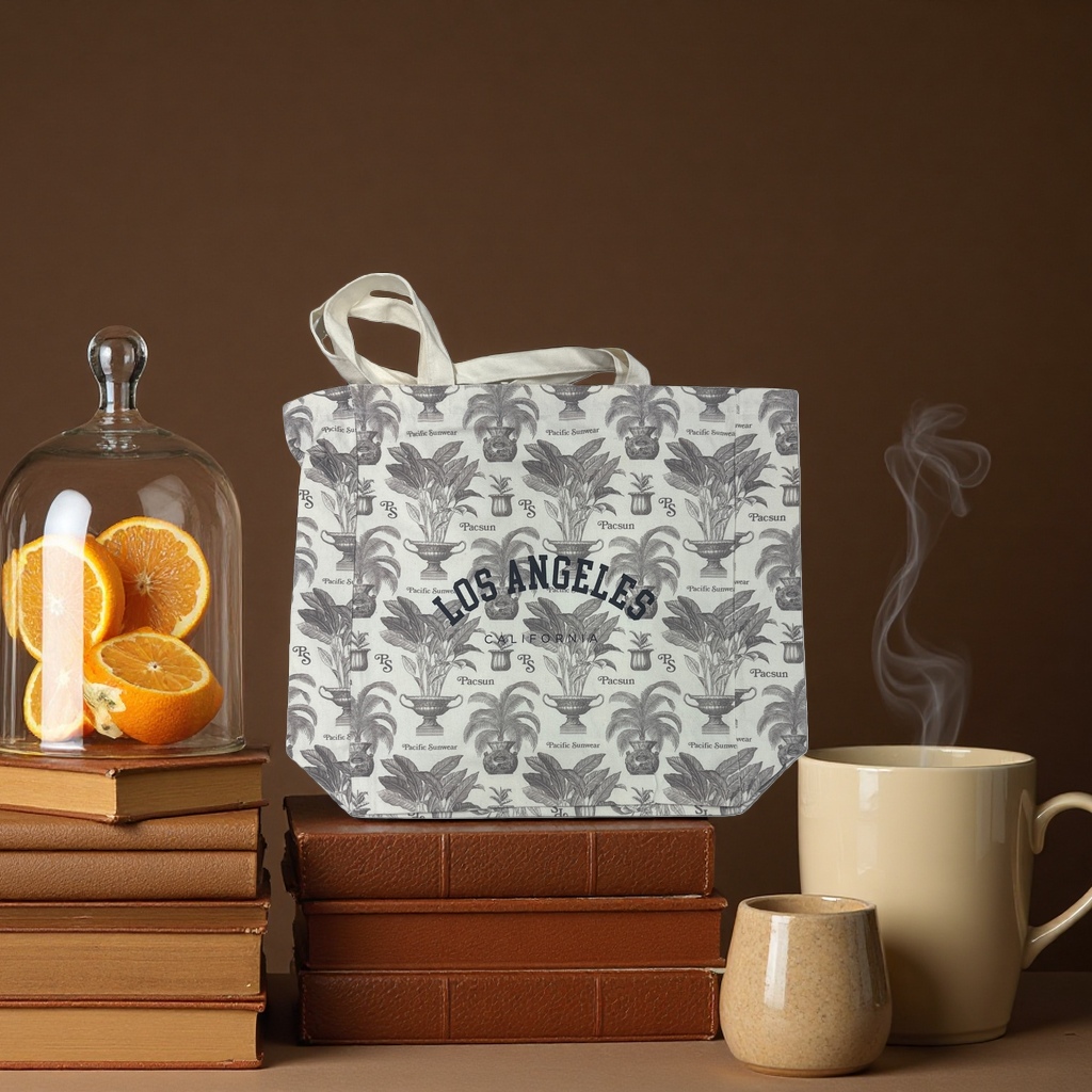 Patterned printed canvas bag, large-capacity eco-friendly shopping bag, foldable lightweight handbag details Picture
