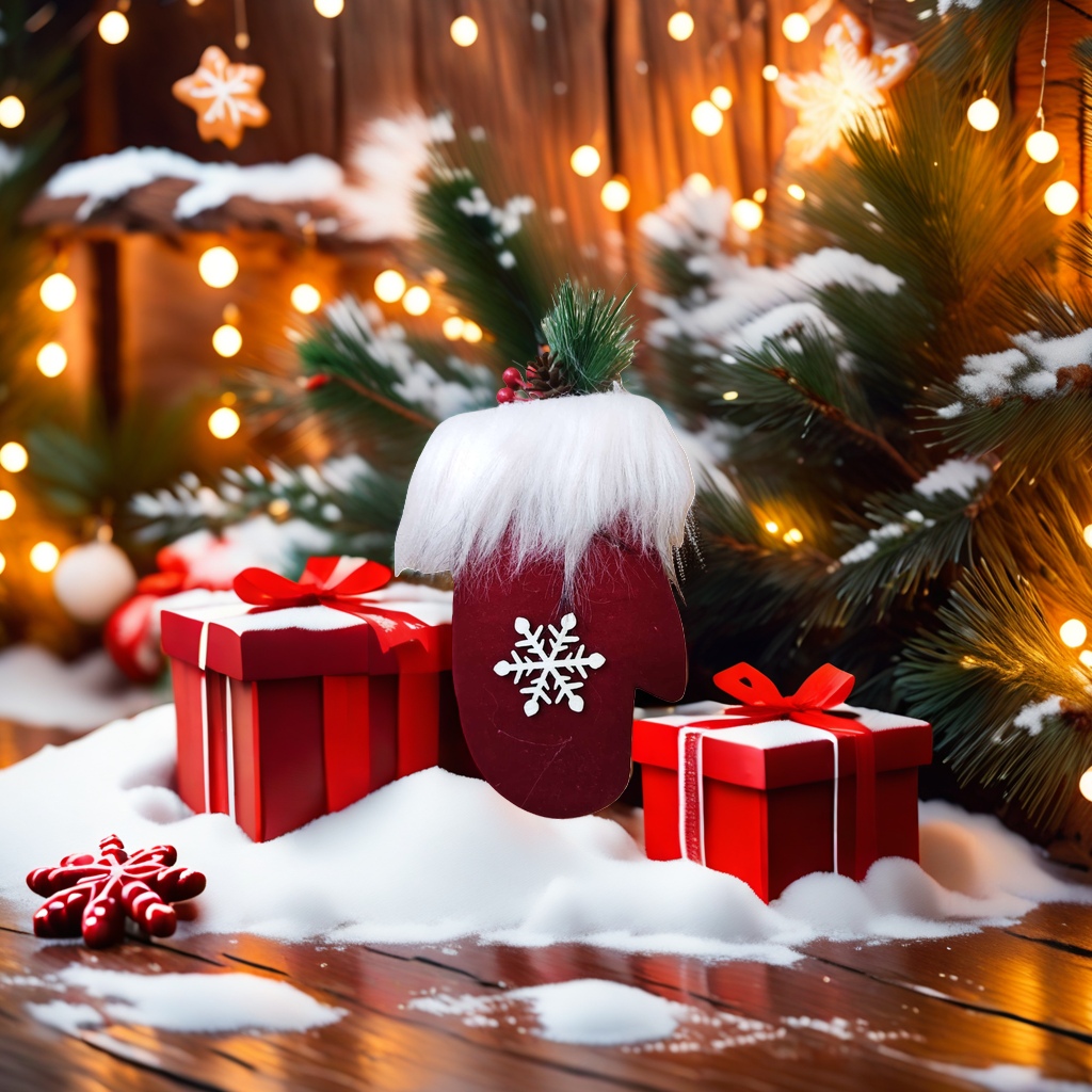 Christmas red plush gloves, festive decoration, warm and anti-slip, suitable for both men and women Christmas red plush gloves, festive decoration, warm and anti-slip, suitable for both men and women