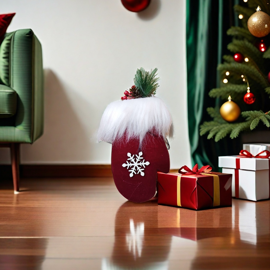 Christmas red plush gloves, festive decoration, warm and anti-slip, suitable for both men and women Application Scenario