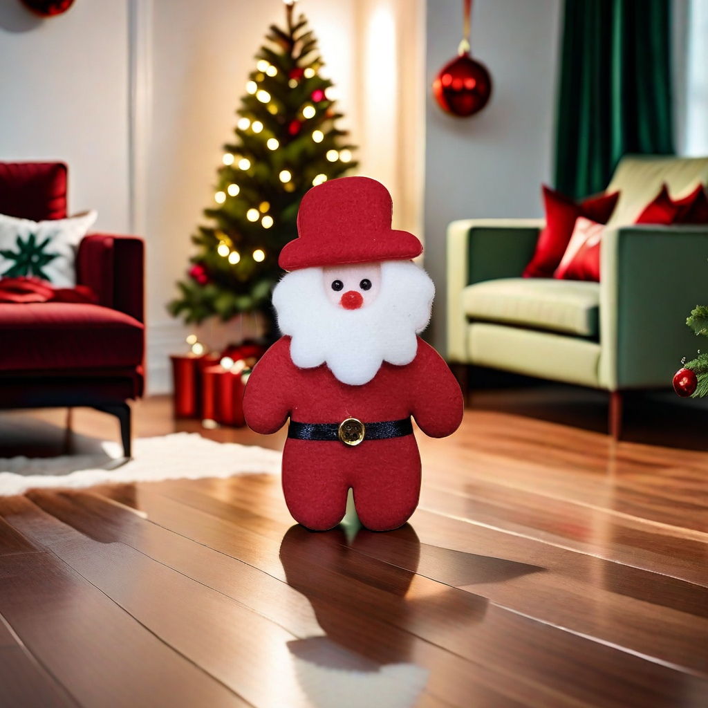 Santa Claus plush toy soft and cute pillow decoration, 45cm tall, suitable for sitting, standing, living room and bedroom details Picture
