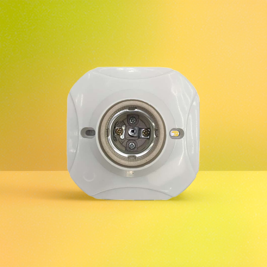 灯座 E27螺口陶瓷灯座 适用LED白炽灯泡 家用台灯吊灯配件