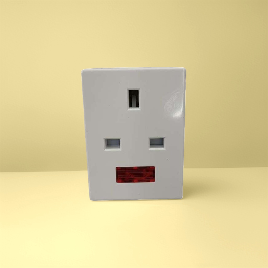 White wall-mounted embedded socket, household safety and anti-electric shock type 86 single hole Specification image