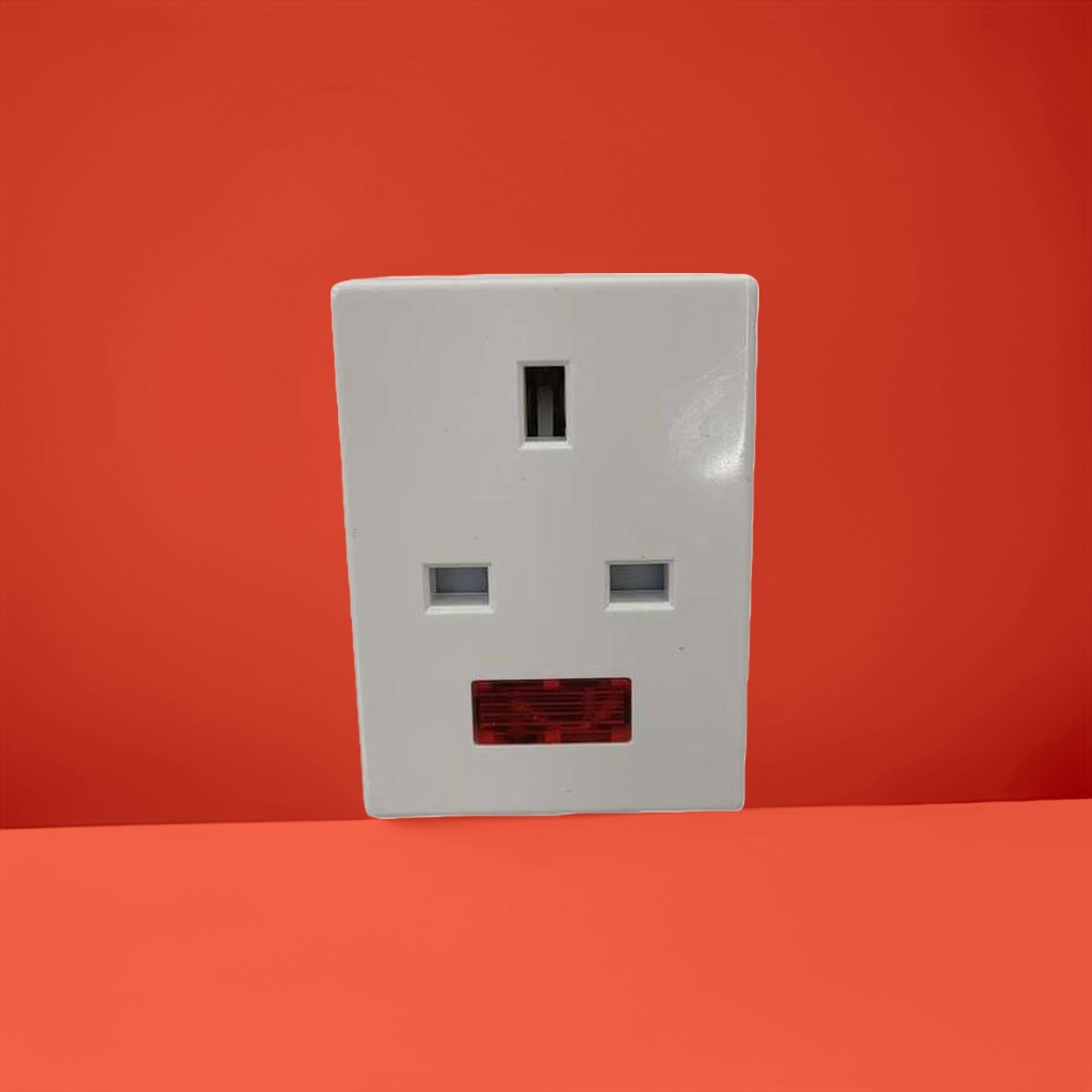 White wall-mounted embedded socket, household safety and anti-electric shock type 86 single hole