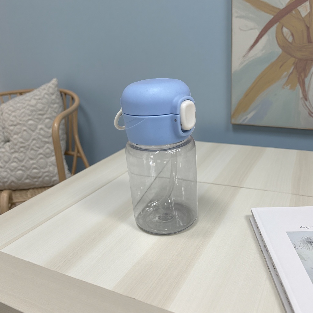 透明水瓶 蓝色盖子 食品级PP材质 500ml 便携运动水杯图