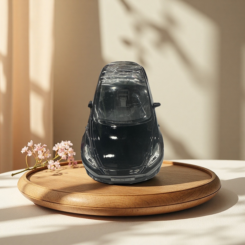 黑色特斯拉Model 3汽车模型 1比18合金精致收藏款