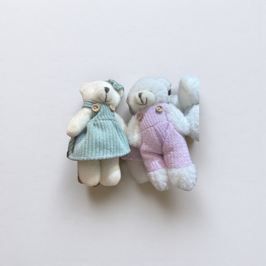 Plush toy teddy bear pillow, cute and soft fabric doll