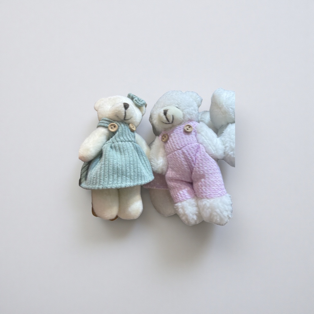 Plush toy teddy bear pillow, cute and soft fabric doll details Picture