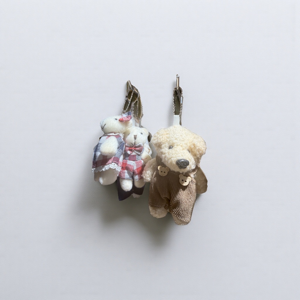 Cute and soft plush toy bear pendant, car backpack keychain decoration