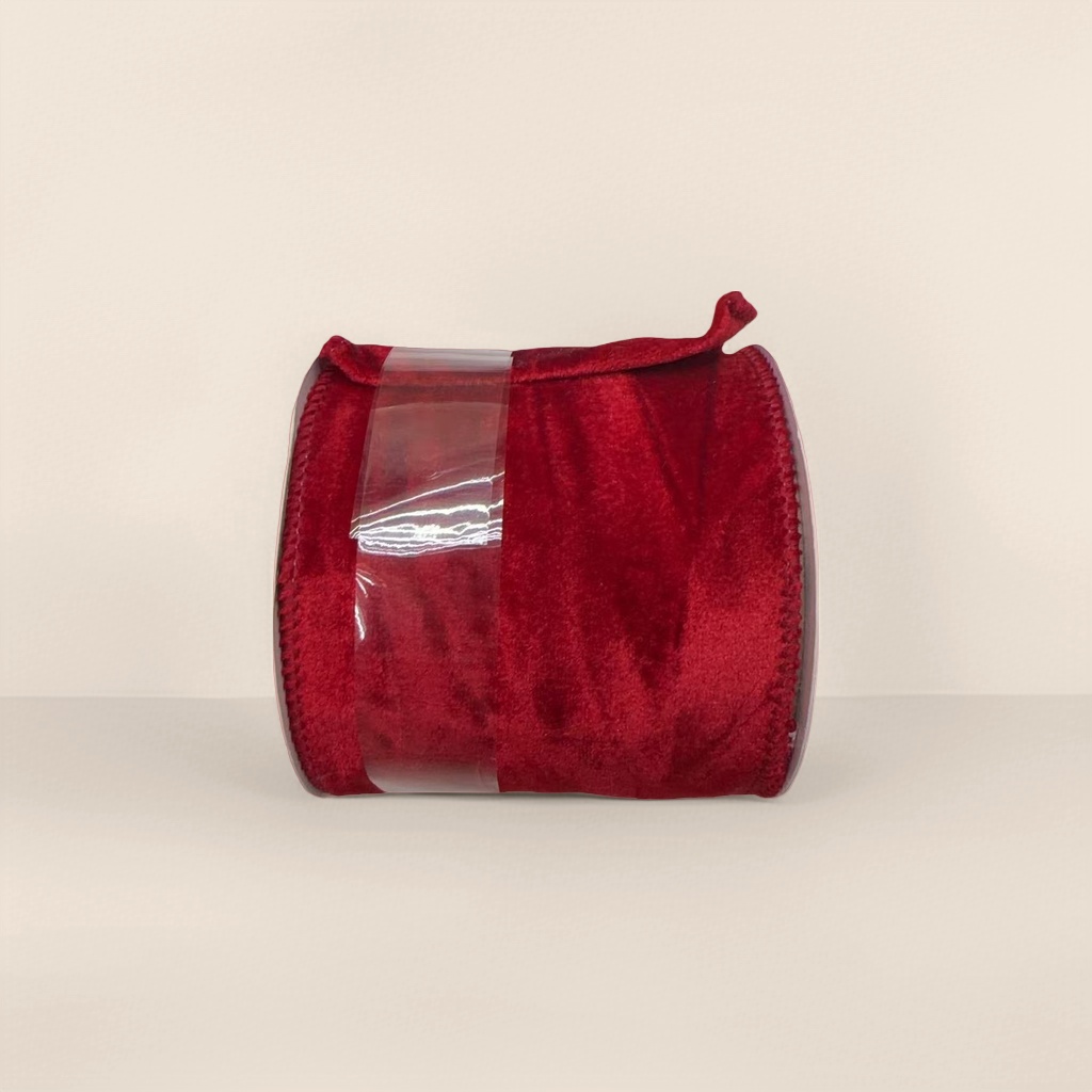 Red velvet ribbon, velvet bow decorative ribbon, 1.5cm wide, available in off-white or red