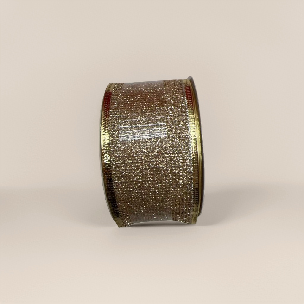 The golden, shiny, roll-shaped decorative ribbon is suitable for general festival and wedding packaging details Picture