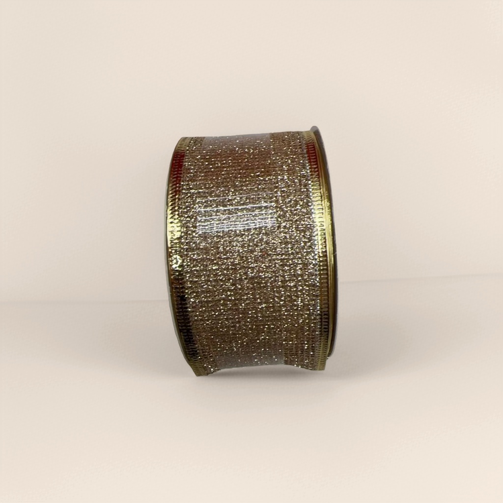 The golden, shiny, roll-shaped decorative ribbon is suitable for general festival and wedding packaging Application Scenario