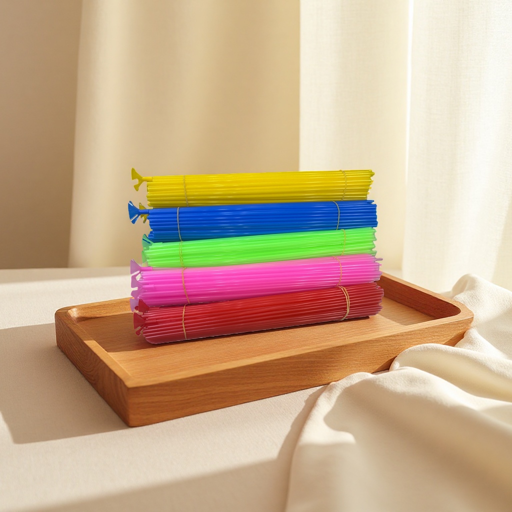 The main body of the colored plastic straws is available in multiple colors and made of food-grade PP material, which is safe and durable details Picture