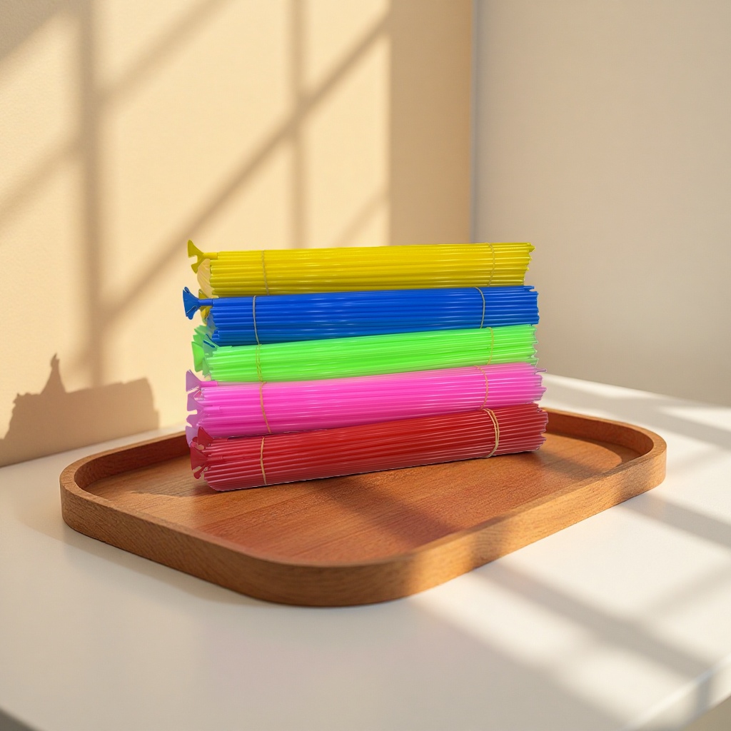 The main body of the colored plastic straws is available in multiple colors and made of food-grade PP material, which is safe and durable Specification image