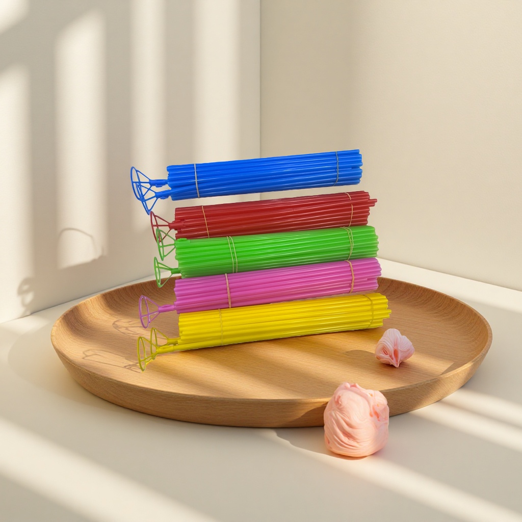 Colorful plastic rods are universal painting and hand-drawing tools and art supplies Specification image
