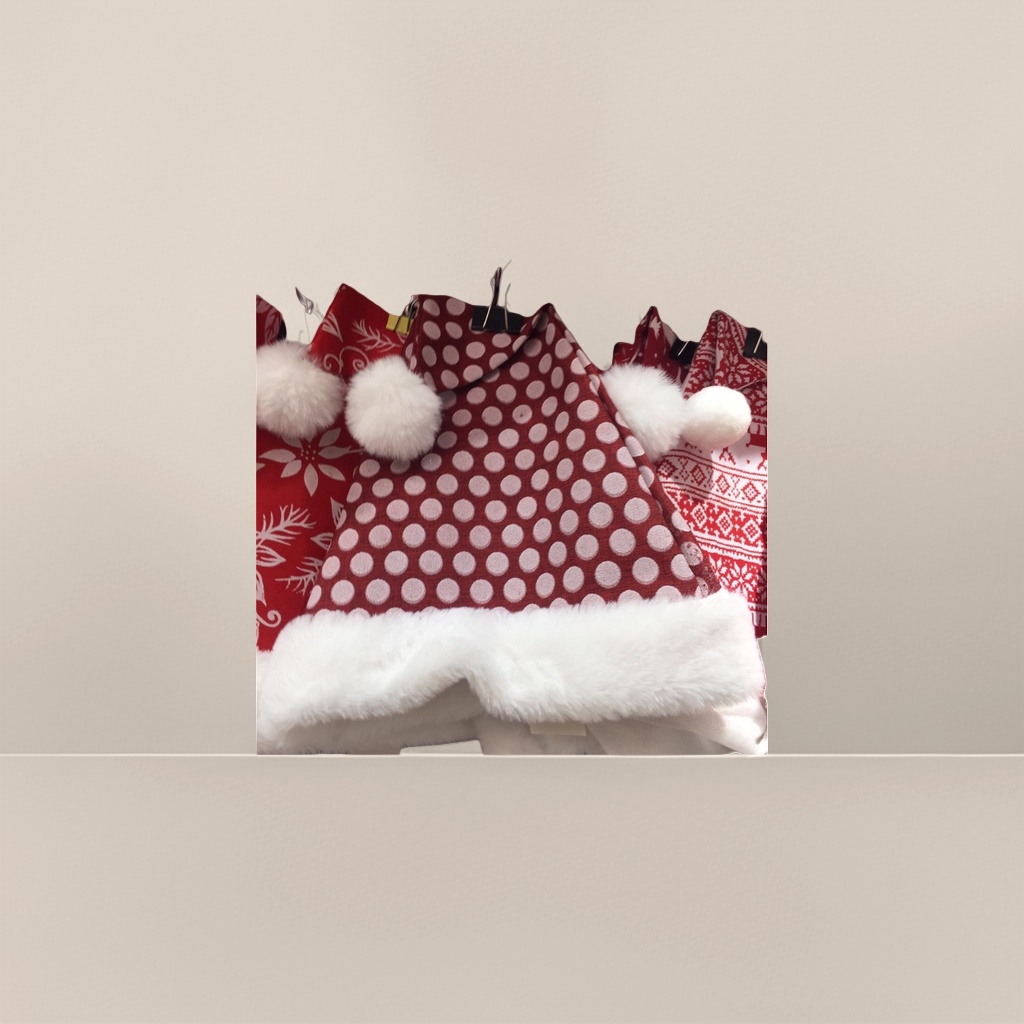 Red polka dot Christmas hats, Christmas decorations, Christmas party