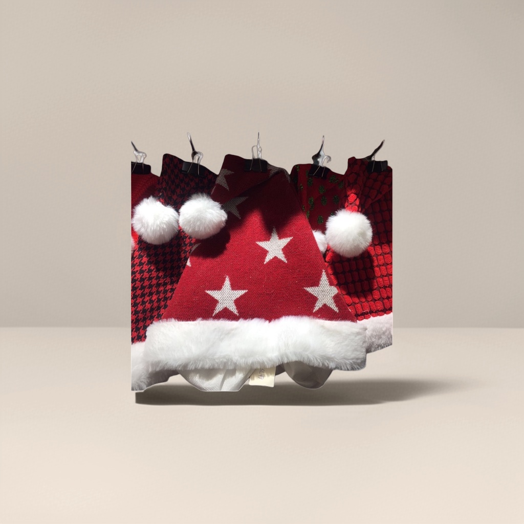 A plush foldable Christmas hat for festive party decorations details Picture