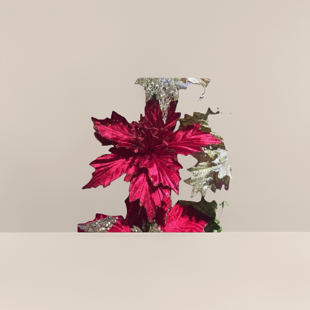 Red Christmas flower artificial flowers decorate Christmas tree ornaments and Christmas cuttings Application Scenario