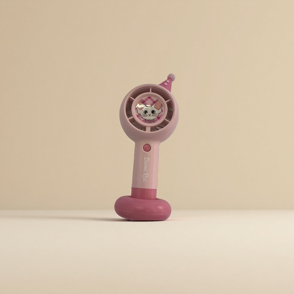 Pink handheld small fan, portable mini USB charging, quiet student dormitory office use details Picture