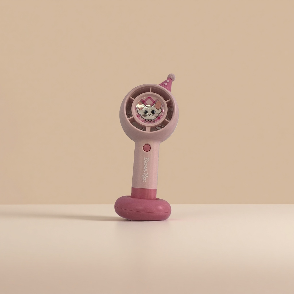 Pink handheld small fan, portable mini USB charging, quiet student dormitory office use Specification image