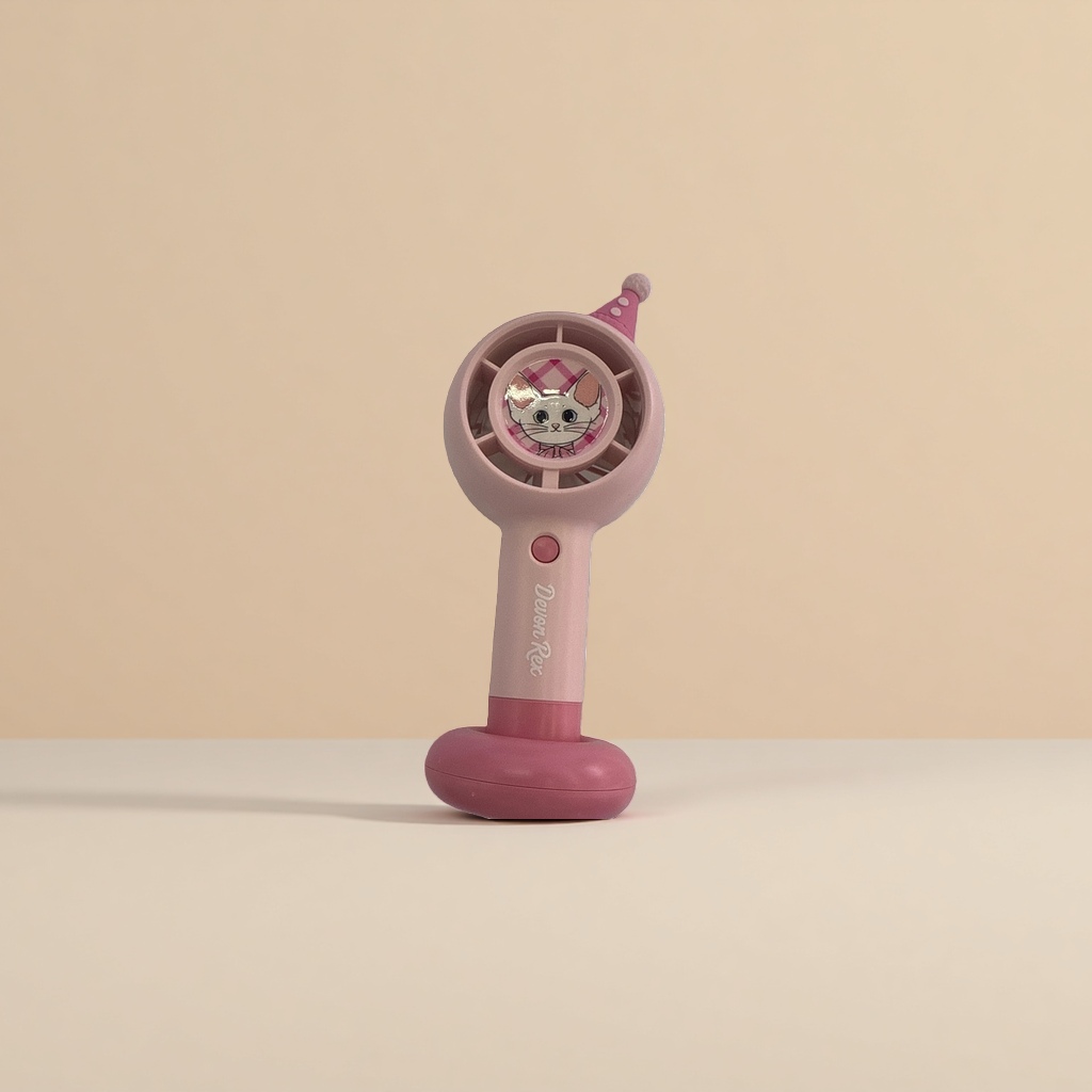 Pink handheld small fan, portable mini USB charging, quiet student dormitory office use Application Scenario