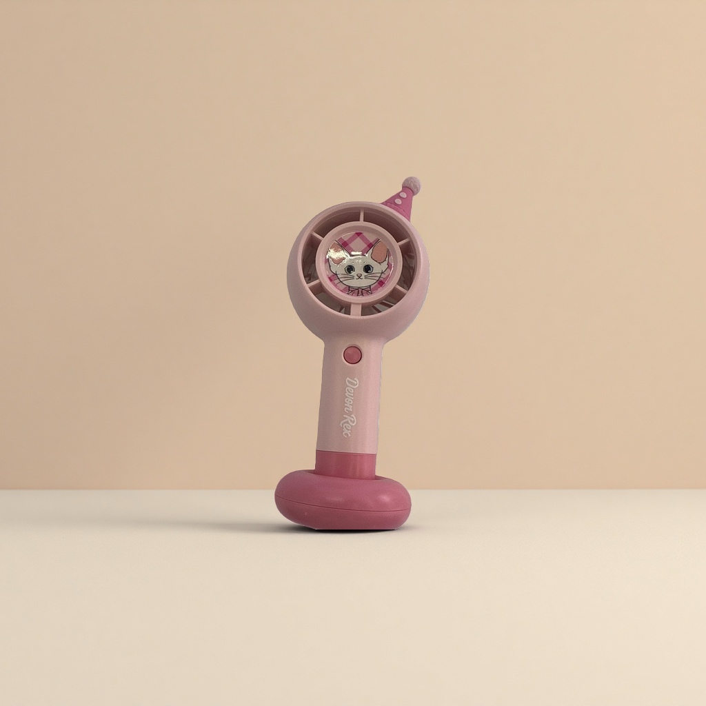 Pink handheld small fan, portable mini USB charging, quiet student dormitory office use