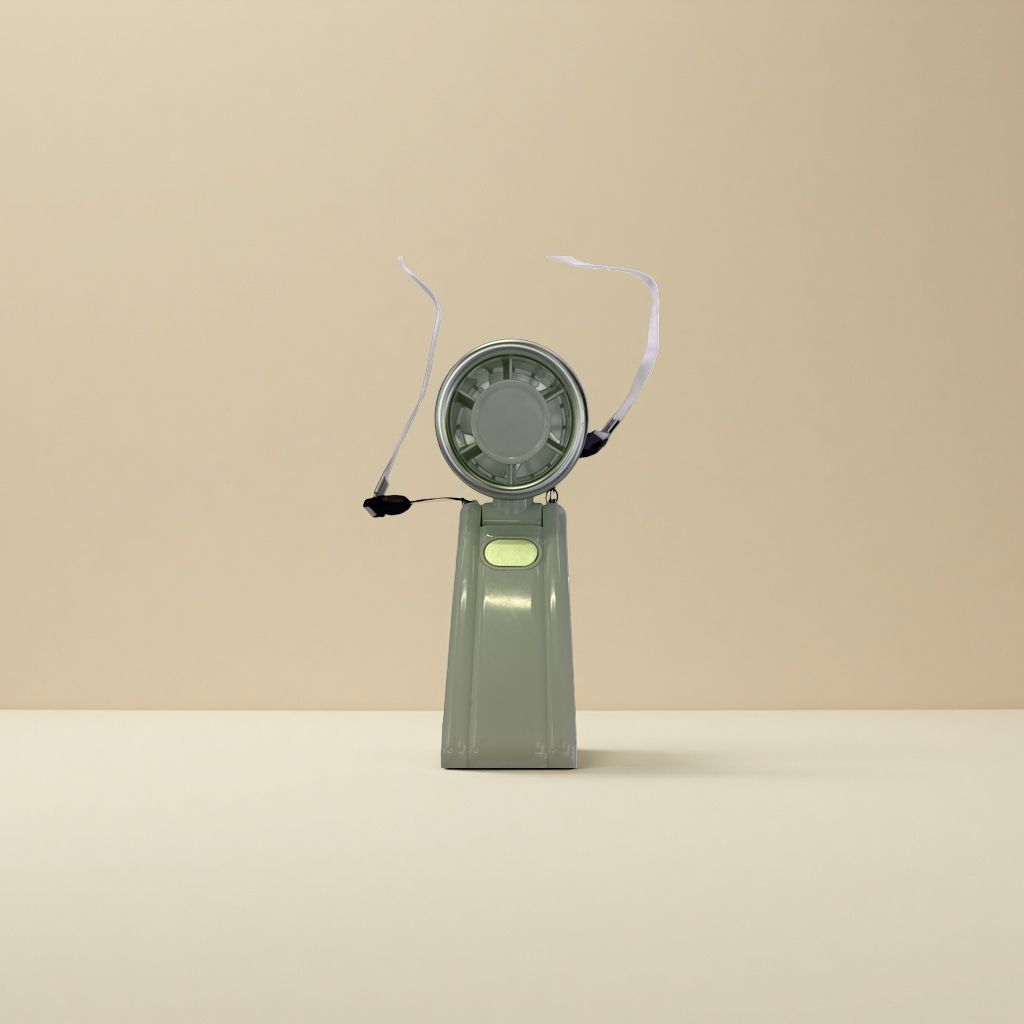 The portable fan is small, quiet, USB charging, and can be used for both handheld, neck hanging and desktop purposes