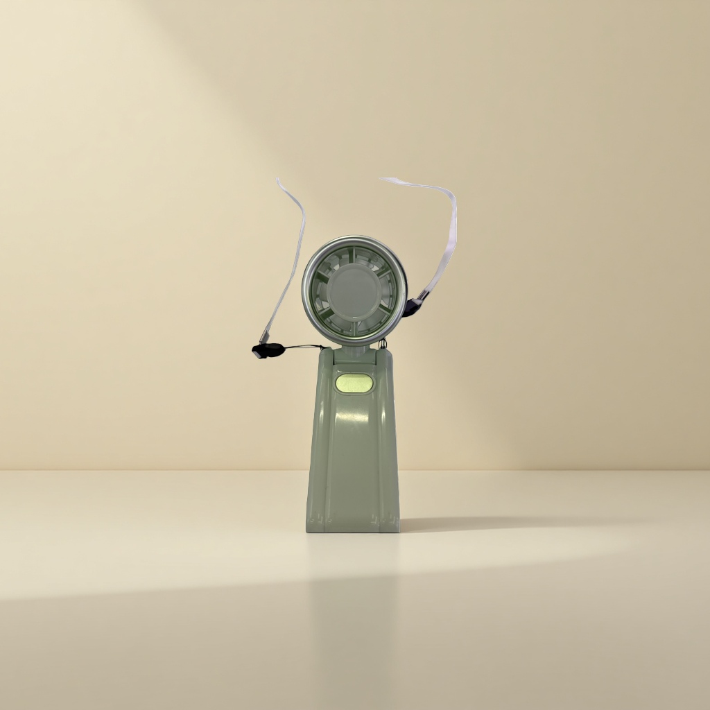 The portable fan is small, quiet, USB charging, and can be used for both handheld, neck hanging and desktop purposes details Picture