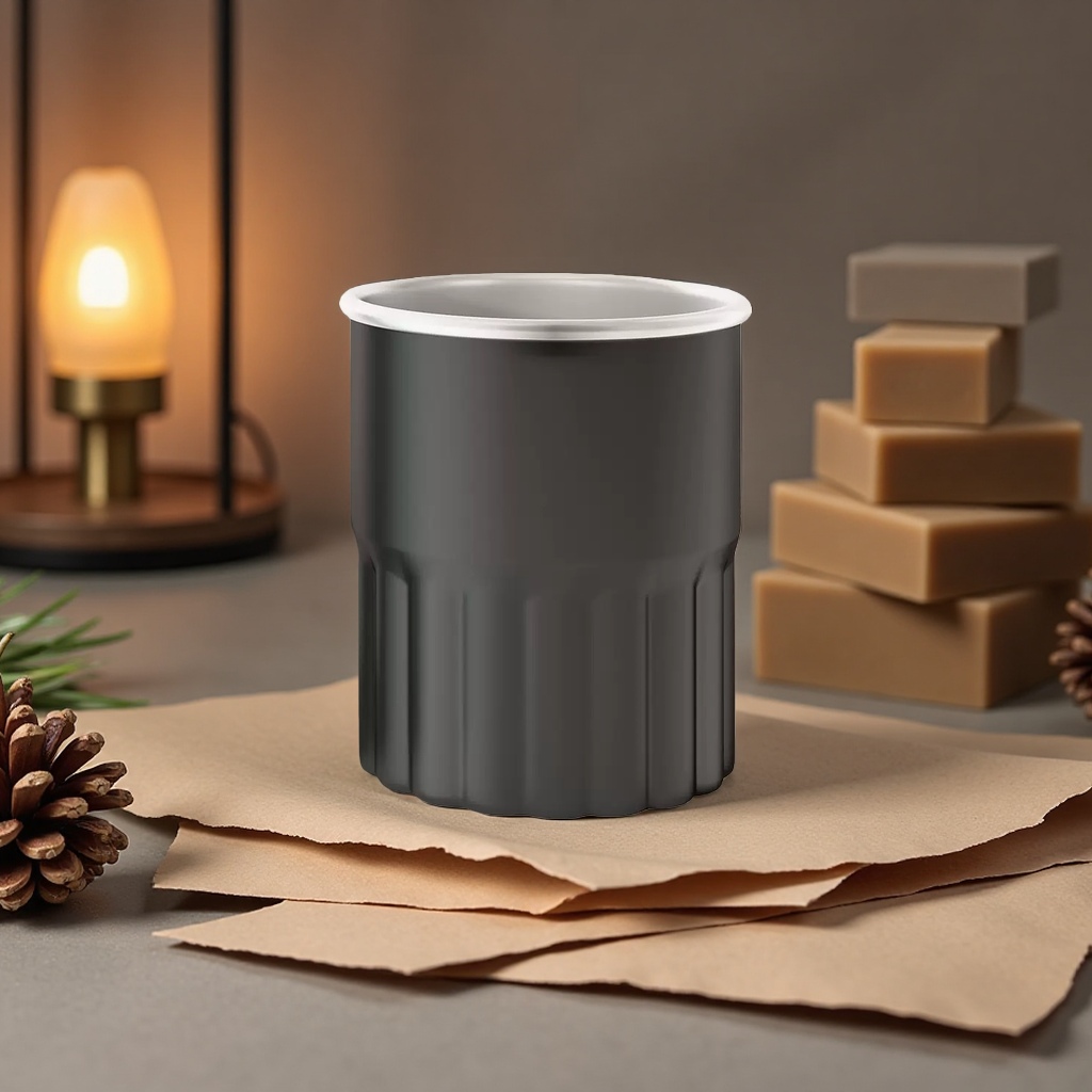 Black household simple ceramic mouthwash cup with anti-slip bottom design, bathroom toiletries Application Scenario