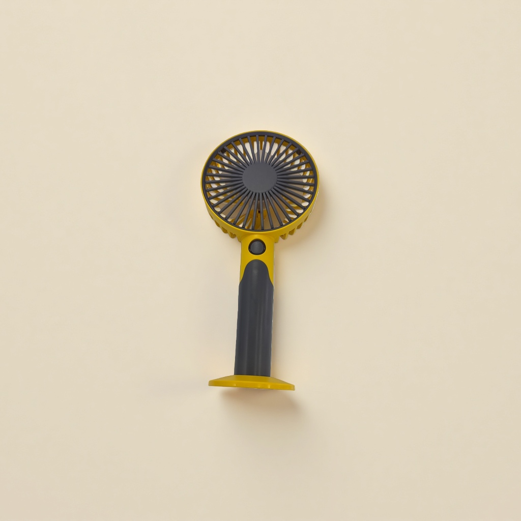 The yellow handheld fan body is a portable silent small fan, a summer cooling wonder details Picture