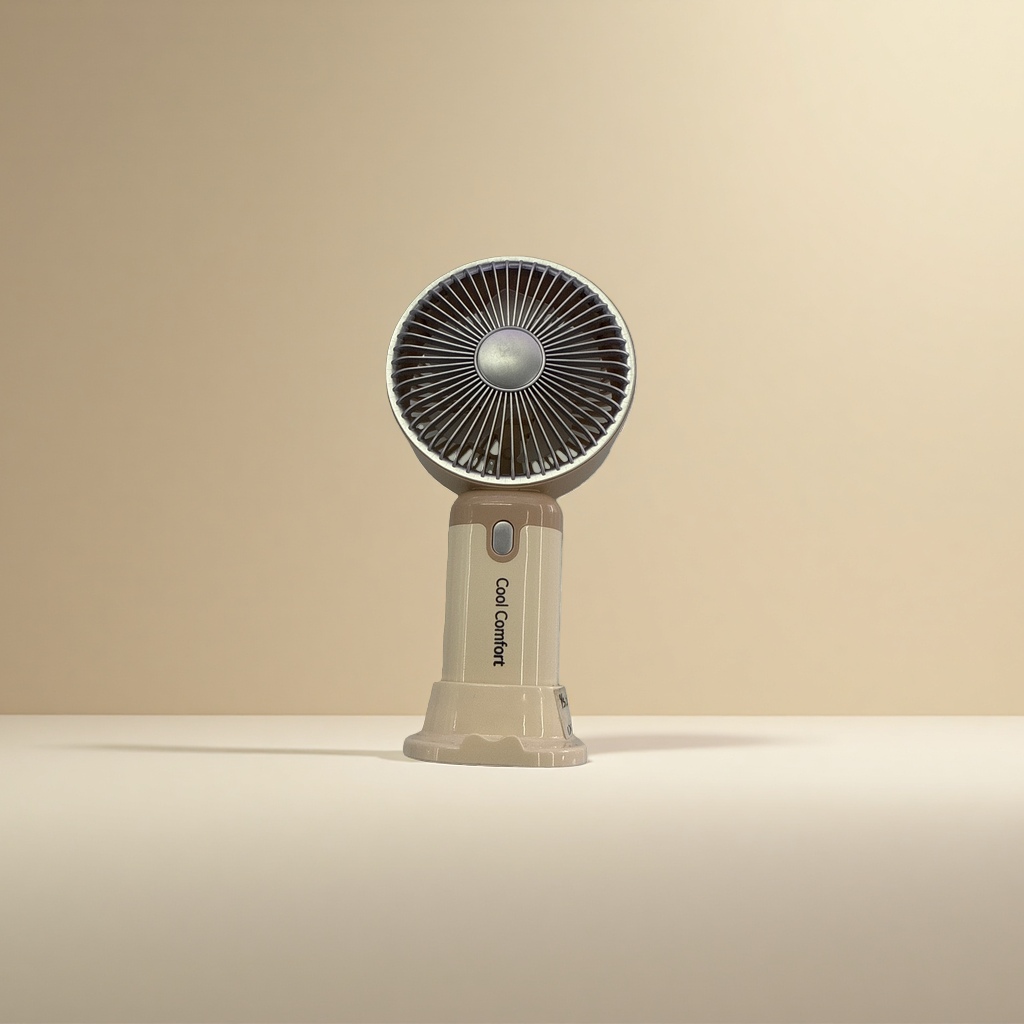 USB charging handheld fan with a metal body and three wind speeds, suitable for dormitories and offices Specification image