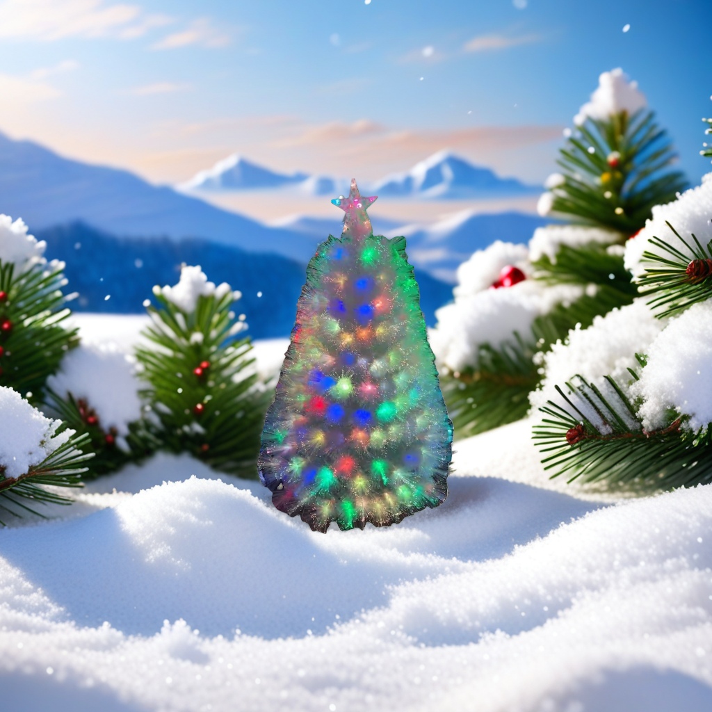 Colorful illuminated Christmas tree, indoor decoration, LED light string, festive atmosphere tree Application Scenario