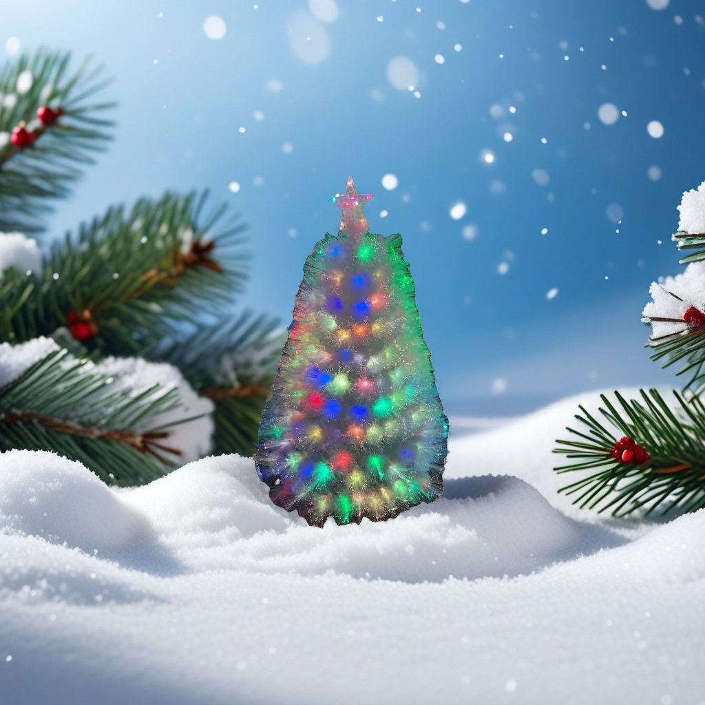 Colorful illuminated Christmas tree, indoor decoration, LED light string, festive atmosphere tree Specification image
