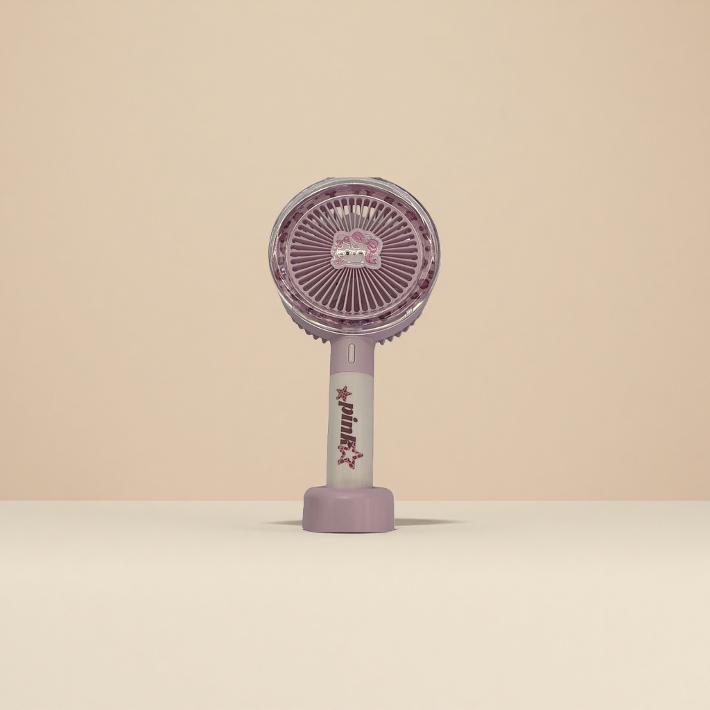 The pink handheld fan body is a portable silent small fan, a summer cooling wonder