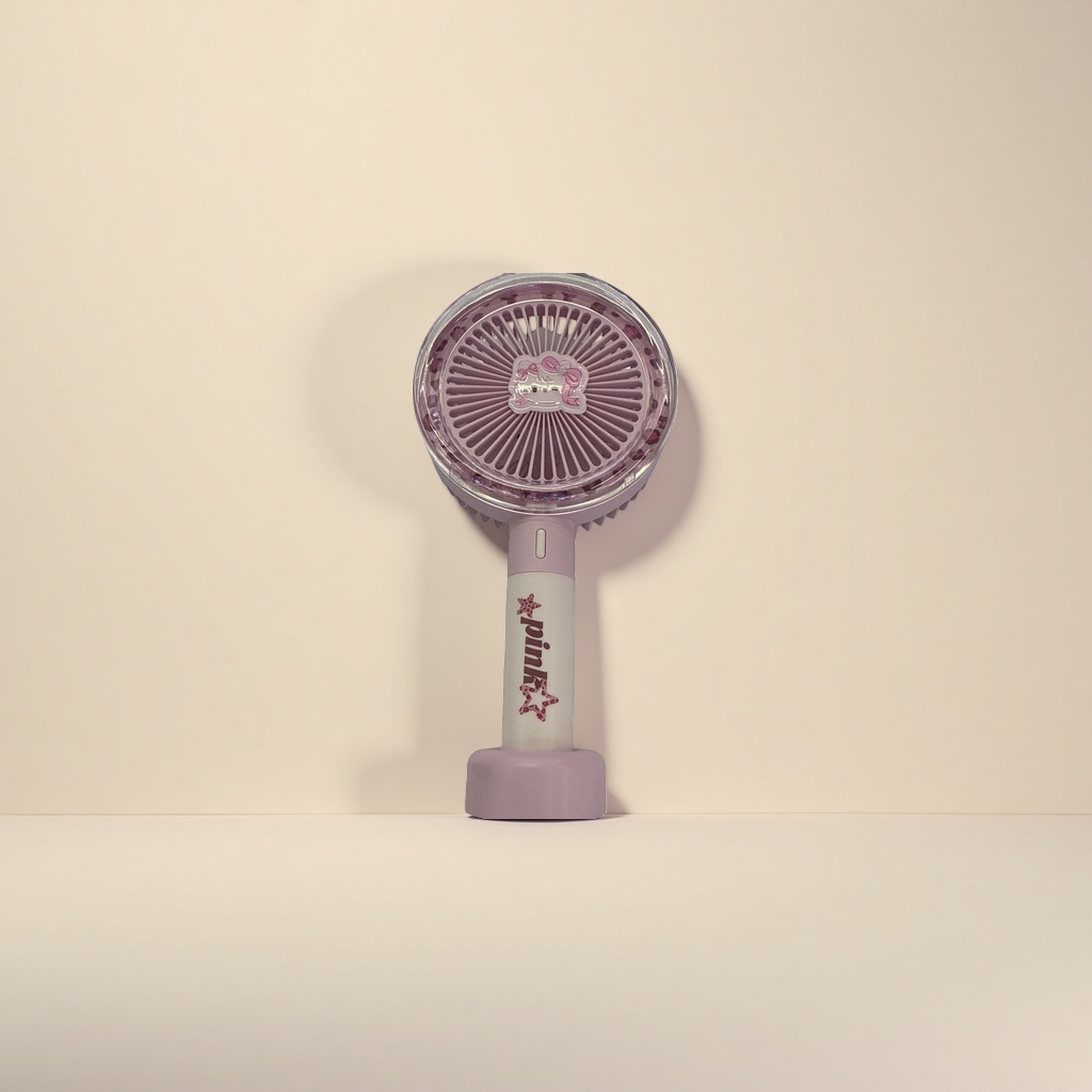 The pink handheld fan body is a portable silent small fan, a summer cooling wonder details Picture