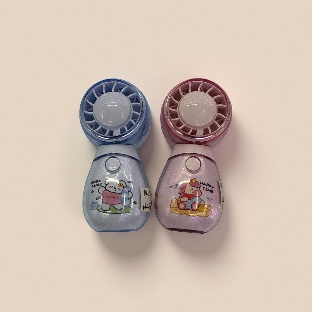 Cartoon-patterned portable small fan, USB charging, mini silent desktop, handheld dual-purpose Specification image