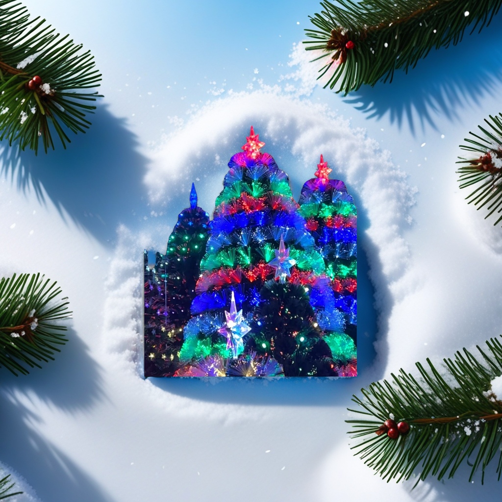 The Christmas tree is decorated with colorful lights and made of PVC material for the festive living room and balcony details Picture
