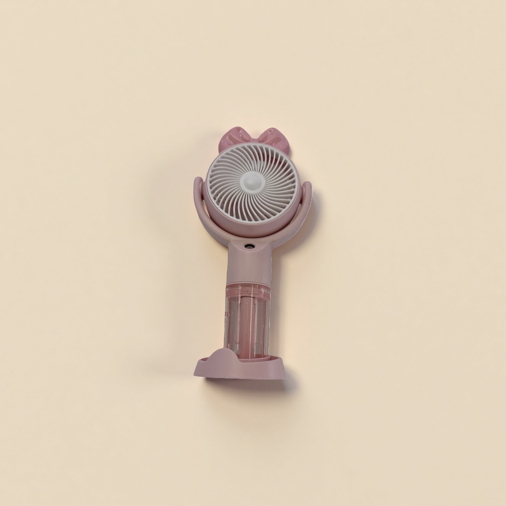 The pink handheld fan is a rechargeable portable small fan, suitable for quiet dormitories and offices Specification image