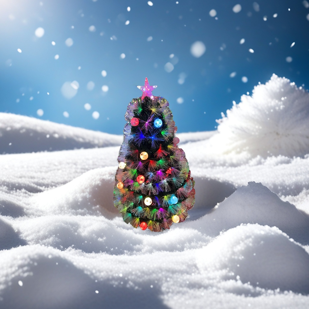 Colorful optical fiber decorated Christmas tree festive atmosphere lighting set details Picture
