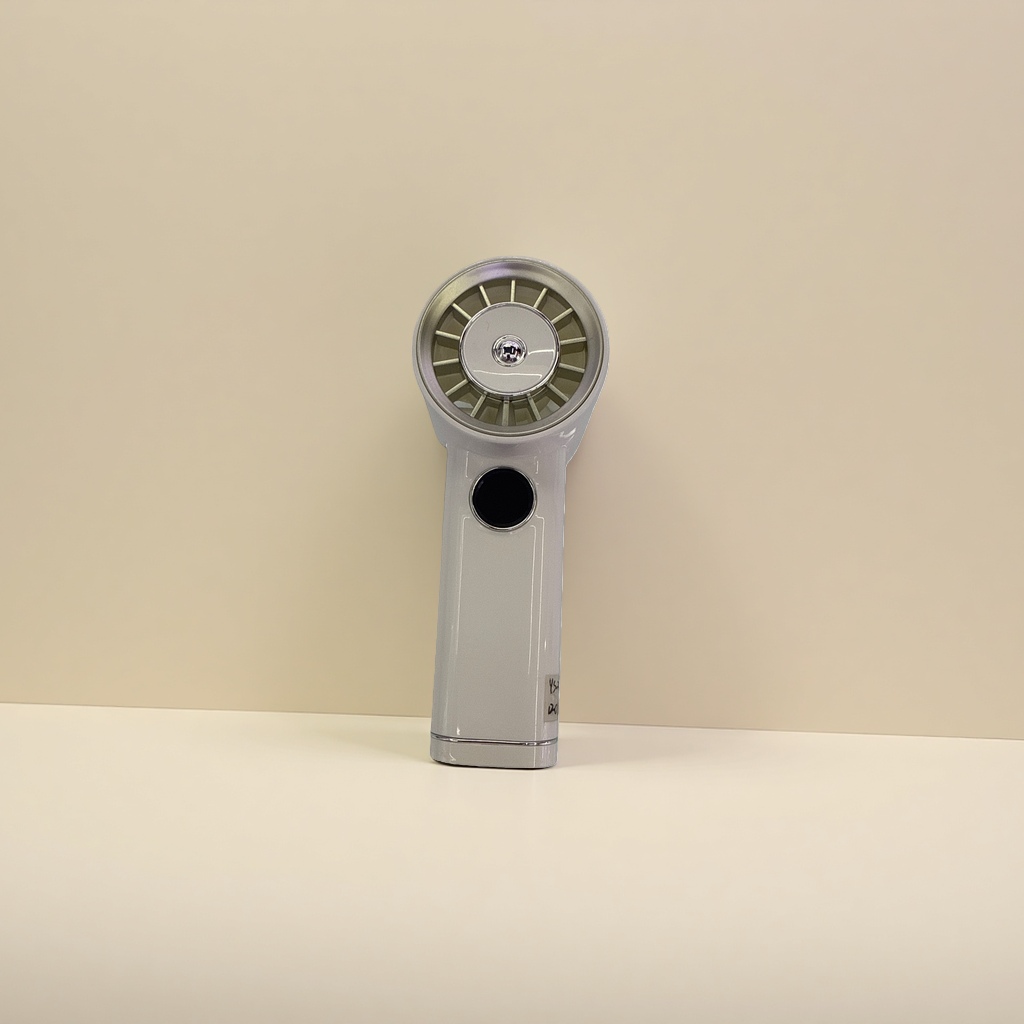 USB charging handheld fan, metal body, three-speed wind force, essential for office and study cooling details Picture