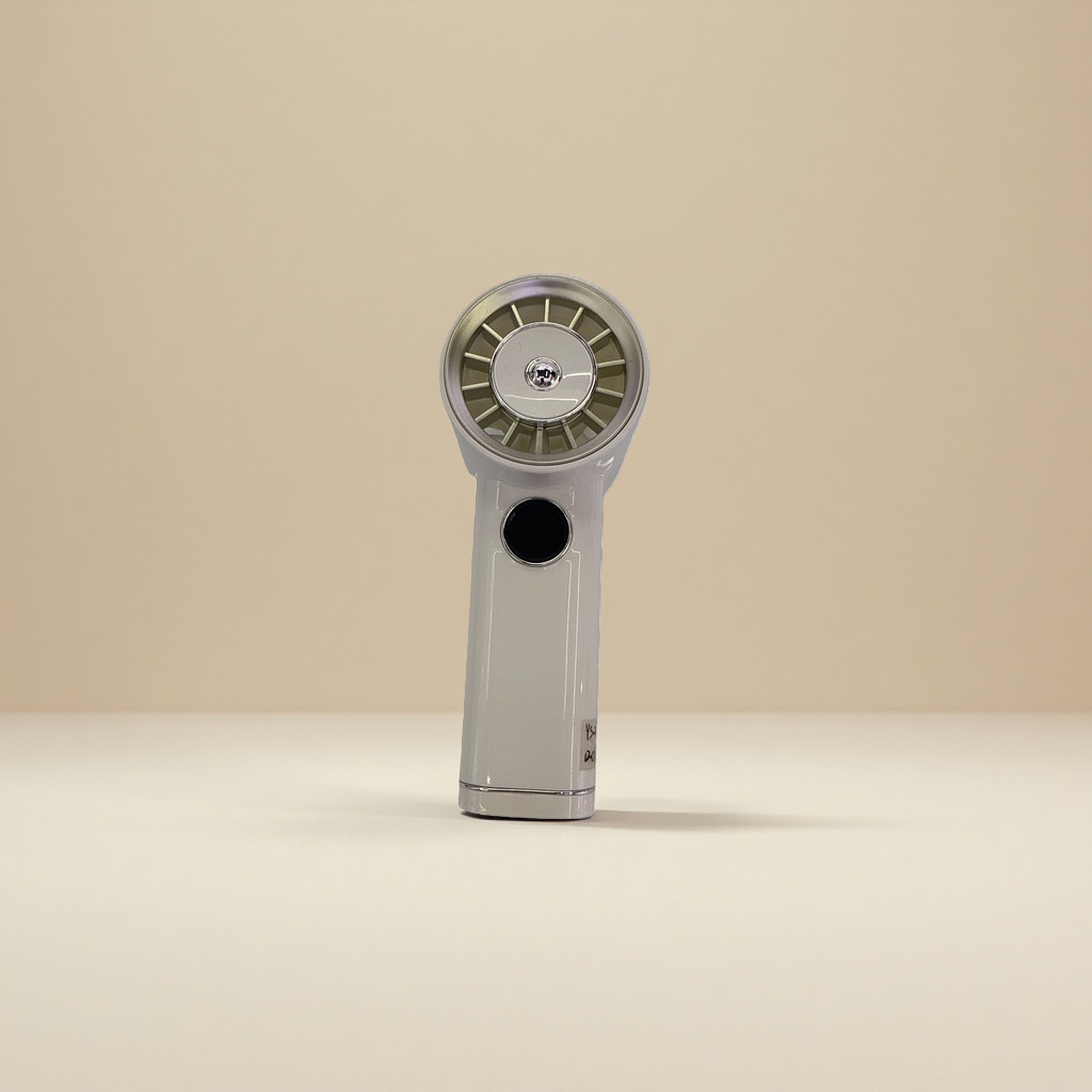 USB charging handheld fan, metal body, three-speed wind force, essential for office and study cooling