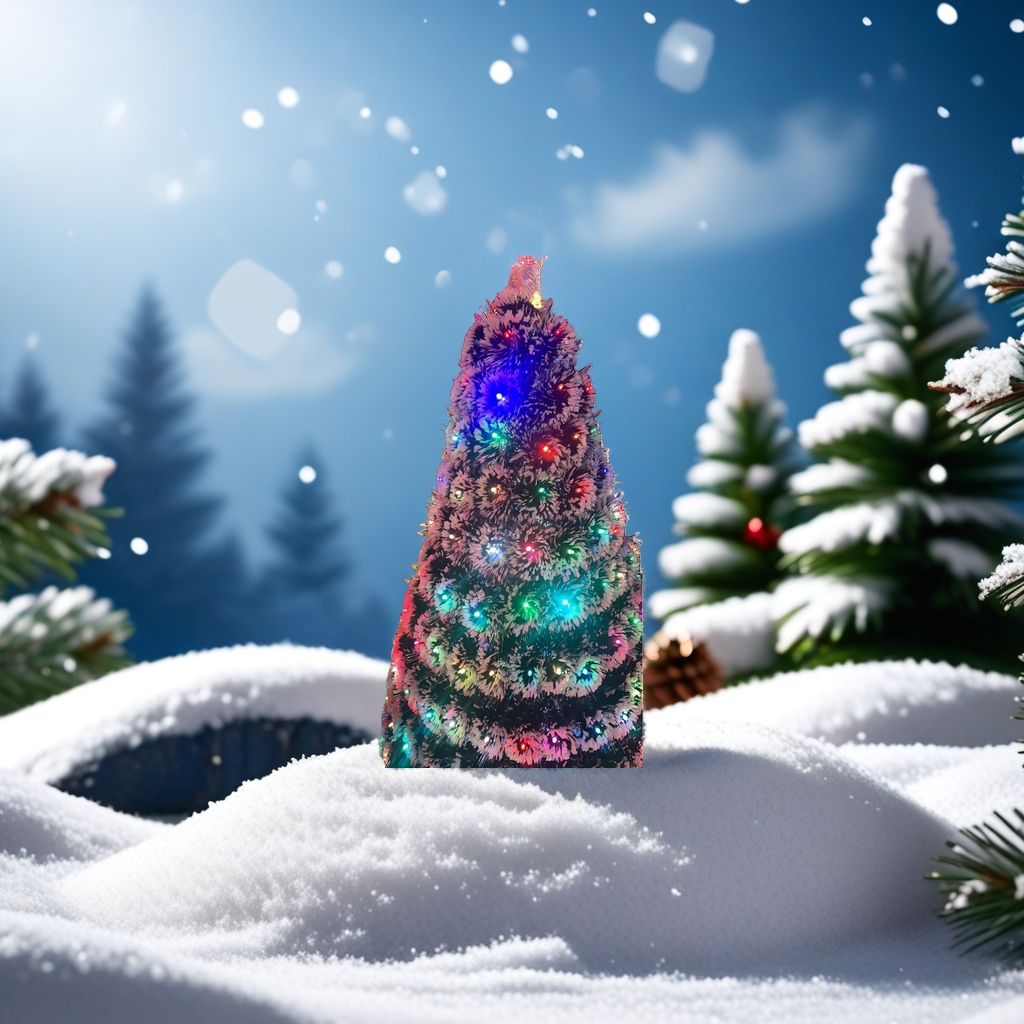 Colorful light Christmas tree, holiday decoration, LED flashing, pine tree-shaped indoor ornaments Specification image