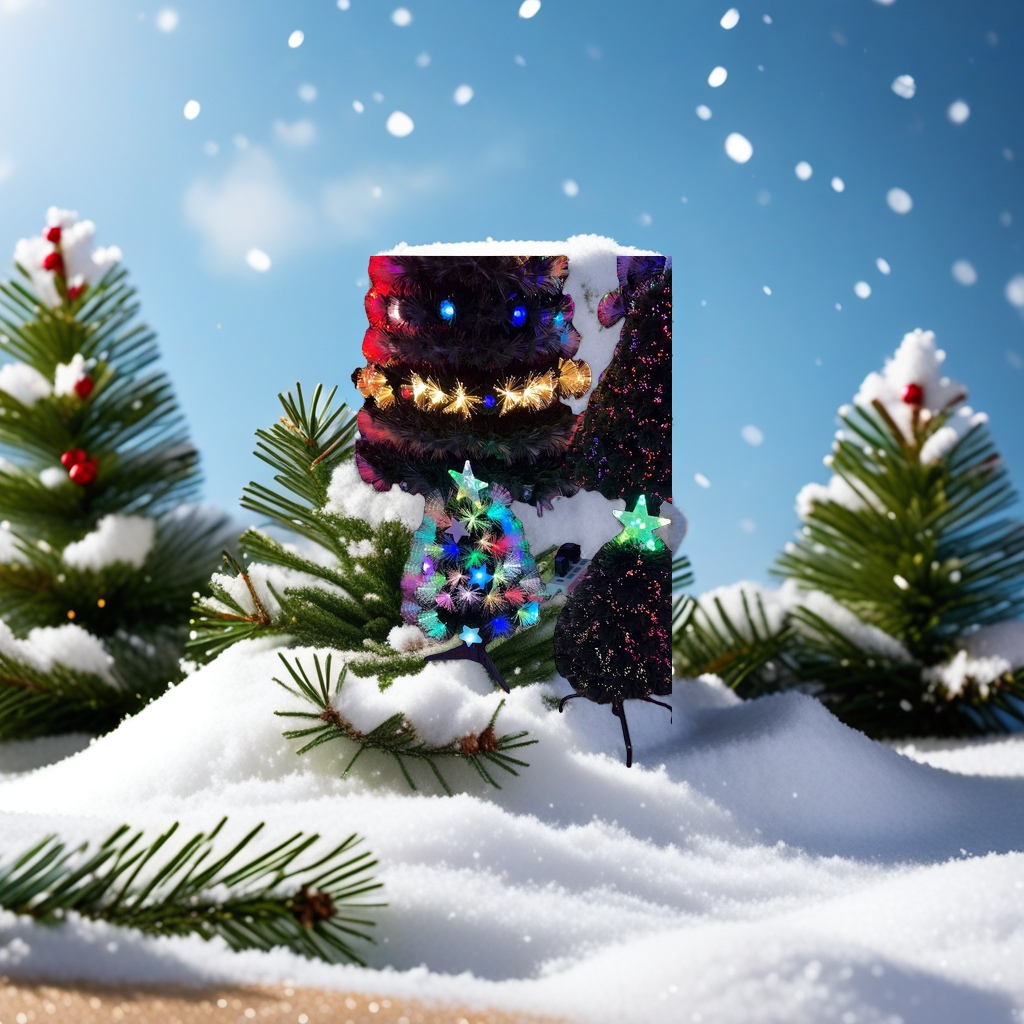 Colorful lights decorate the Christmas tree with festive atmosphere home ornaments Application Scenario