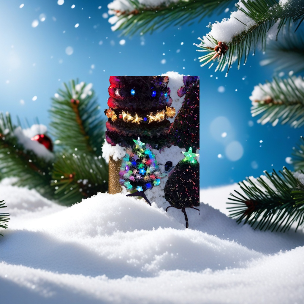 Colorful lights decorate the Christmas tree with festive atmosphere home ornaments details Picture