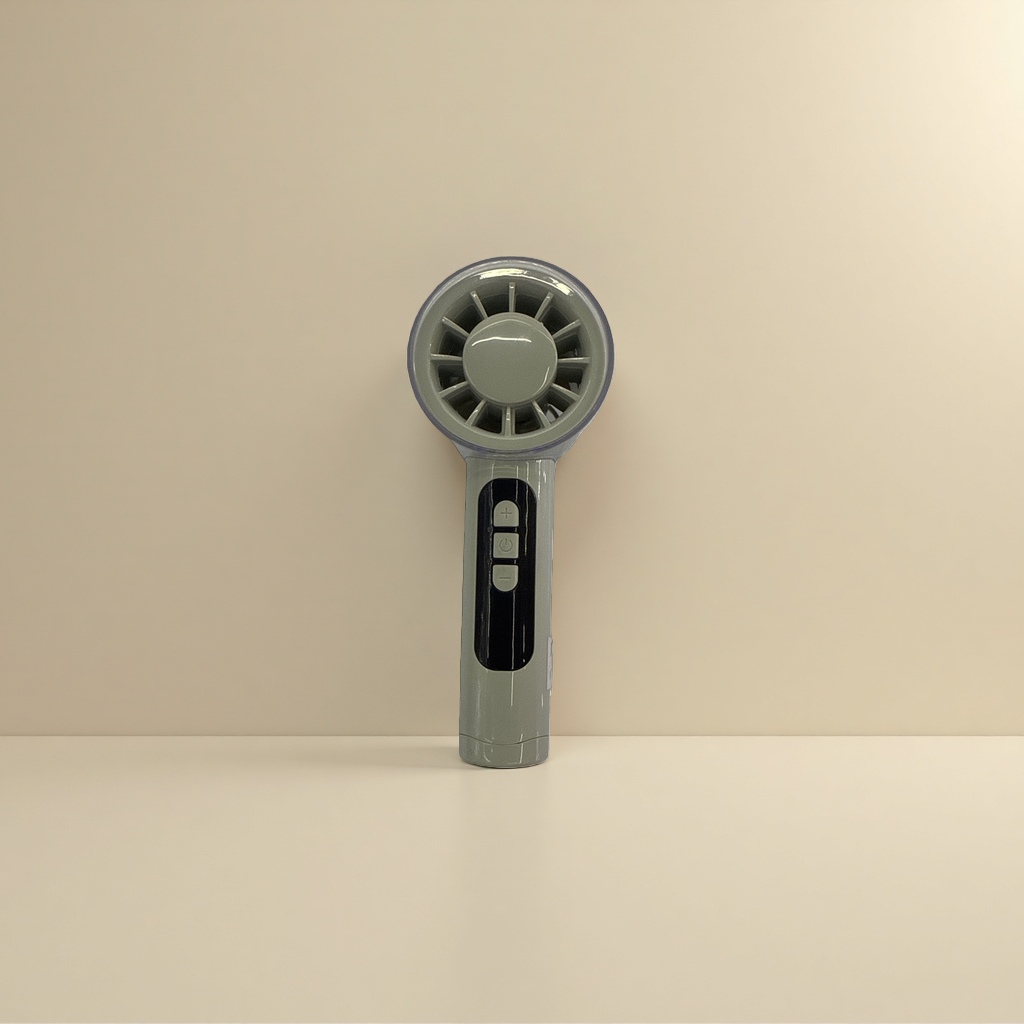 The handheld portable fan is compact, quiet, charging, USB, and has dual wind speeds details Picture