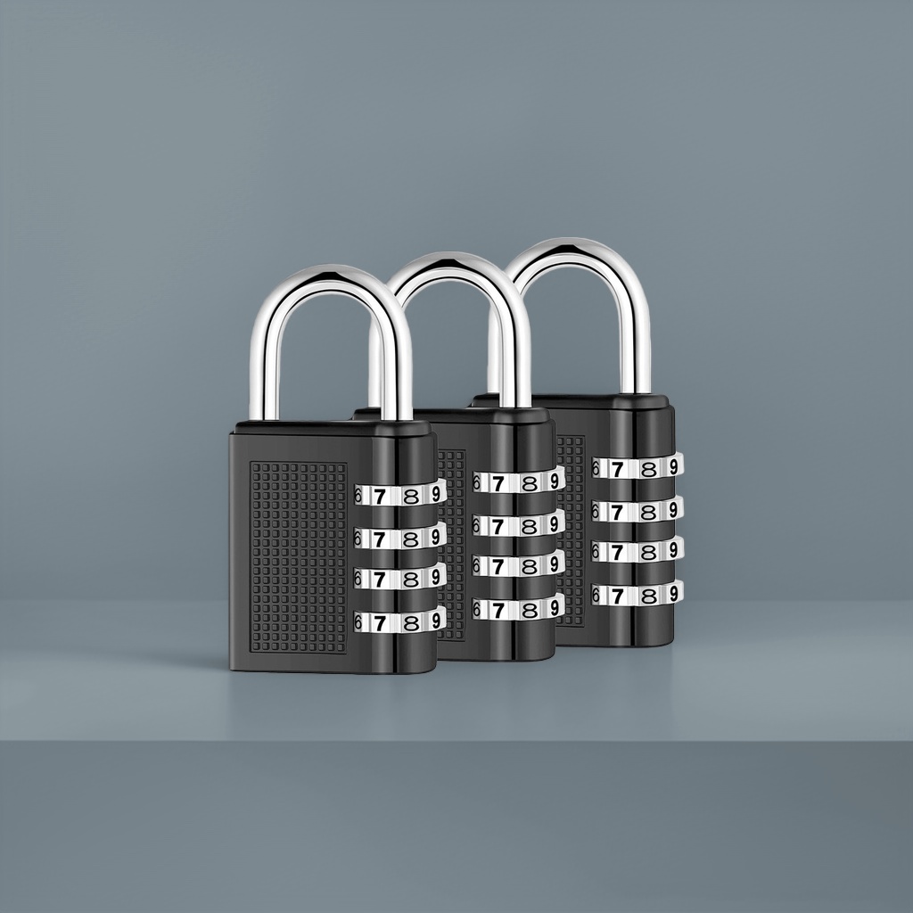 Black combination lock set, anti-theft combination lock, portable padlock, suitable for both home and office use Application Scenario