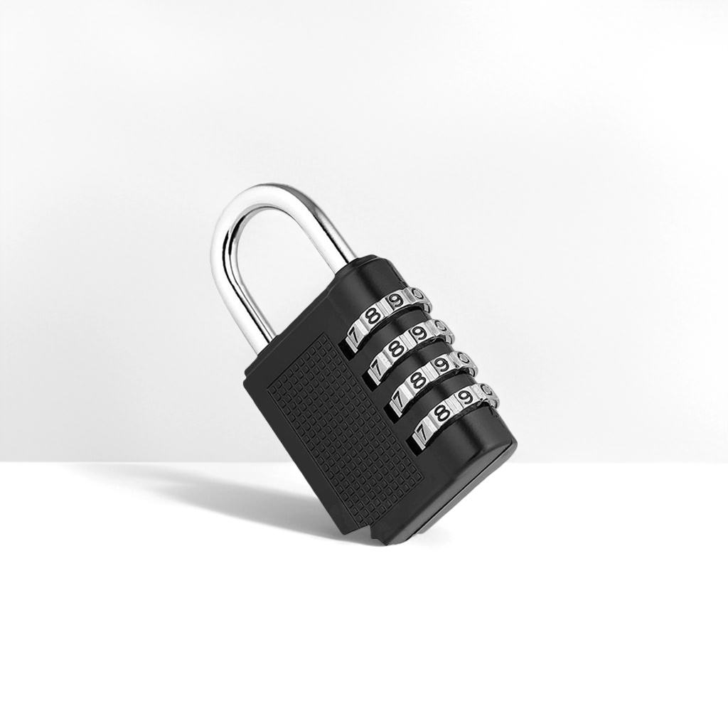 Black combination lock, electronic fingerprint unlock, anti-theft padlock, home and office safe, door lock details Picture