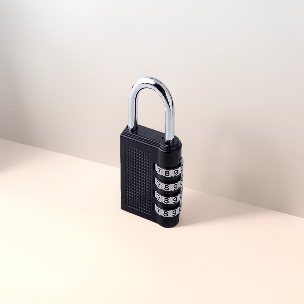 The main body of the black large-sized combination lock is made of metal, which is anti-picking, durable and adjustable in size Specification image